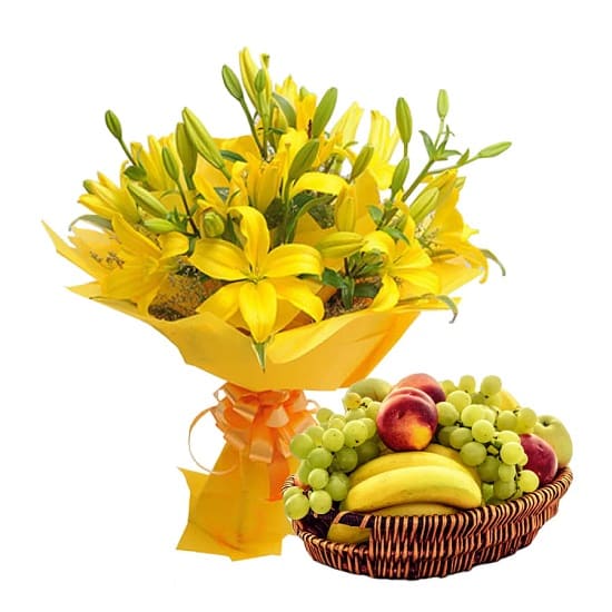 Flowers with Fresh Fruits Combos