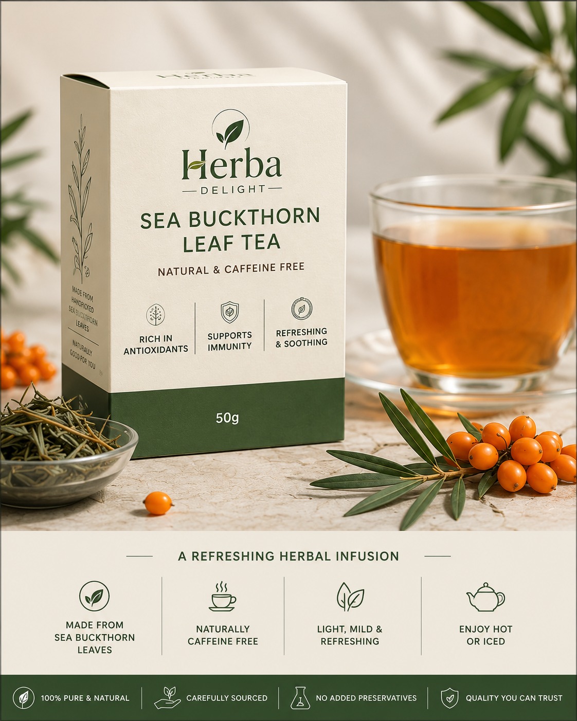 HERBA DELIGHT SEABUCKTHORN LEAF TEA