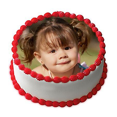 Custom printed edible photo cake with personalized picture for birthday delivery in Hyderabad